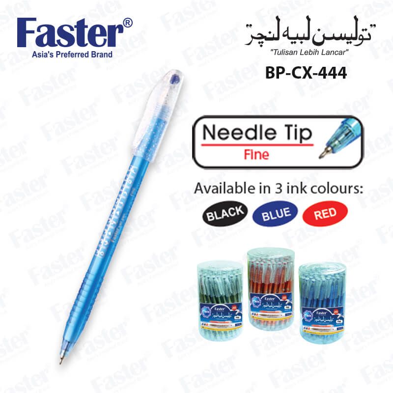 BALL POINT PEN FASTER CX444 JAWI BLUE 60PCS/DRUM