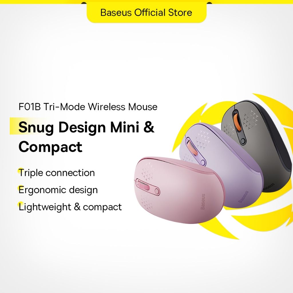 BASEUS F01A F01B Snug Design Mini Compact Silent Wireless Mouse with 2.4GHz Optical Ergonomic PC Mouse