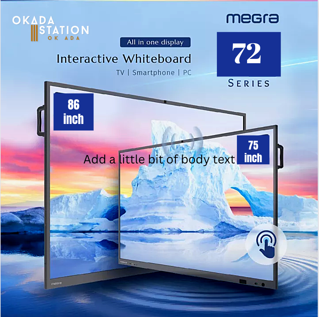 MEGRA 86" INTERACTIVE WHITEBOARD WITH STAND