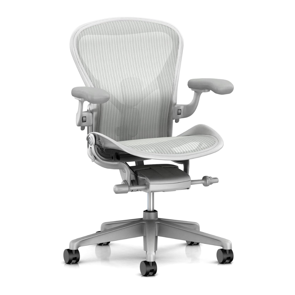 Herman Miller Aeron Chair With PostureFit SL & Headrest – Size C, Mineral