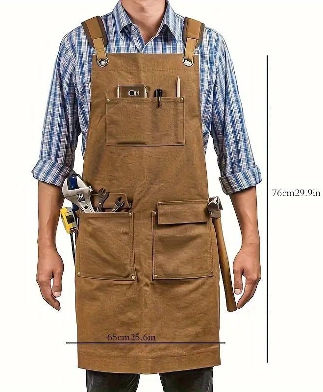 Heavy-Duty Canvas Apron with Multiple Pockets - Perfect for Woodworking