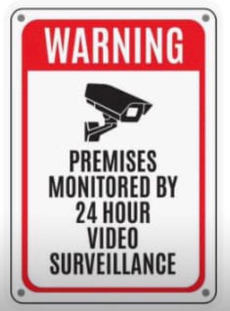 Name Plate CCTV Acrylic Signage Warning A3 (Red Black)