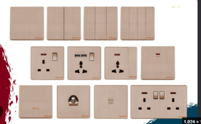 SE SETIA ELECTRIC MEGAMAN YTZ8- 3GANG 1WAY SWITCH GOLD