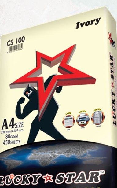 Lucky Star A4 Premium Colour Paper CS120 80gsm 450 sheets Ivory