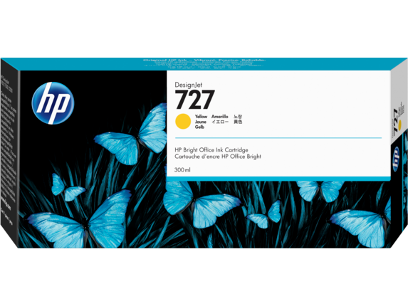 HP 727 300-ml Yellow DesignJet Ink Cartridge (F9J78A)