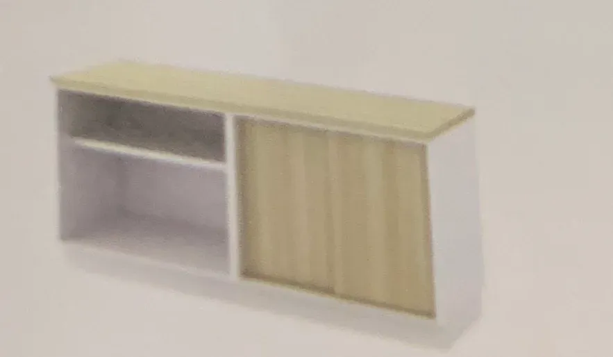 OPEN SHELF + SLIDING DOOR LOW CABINET 1