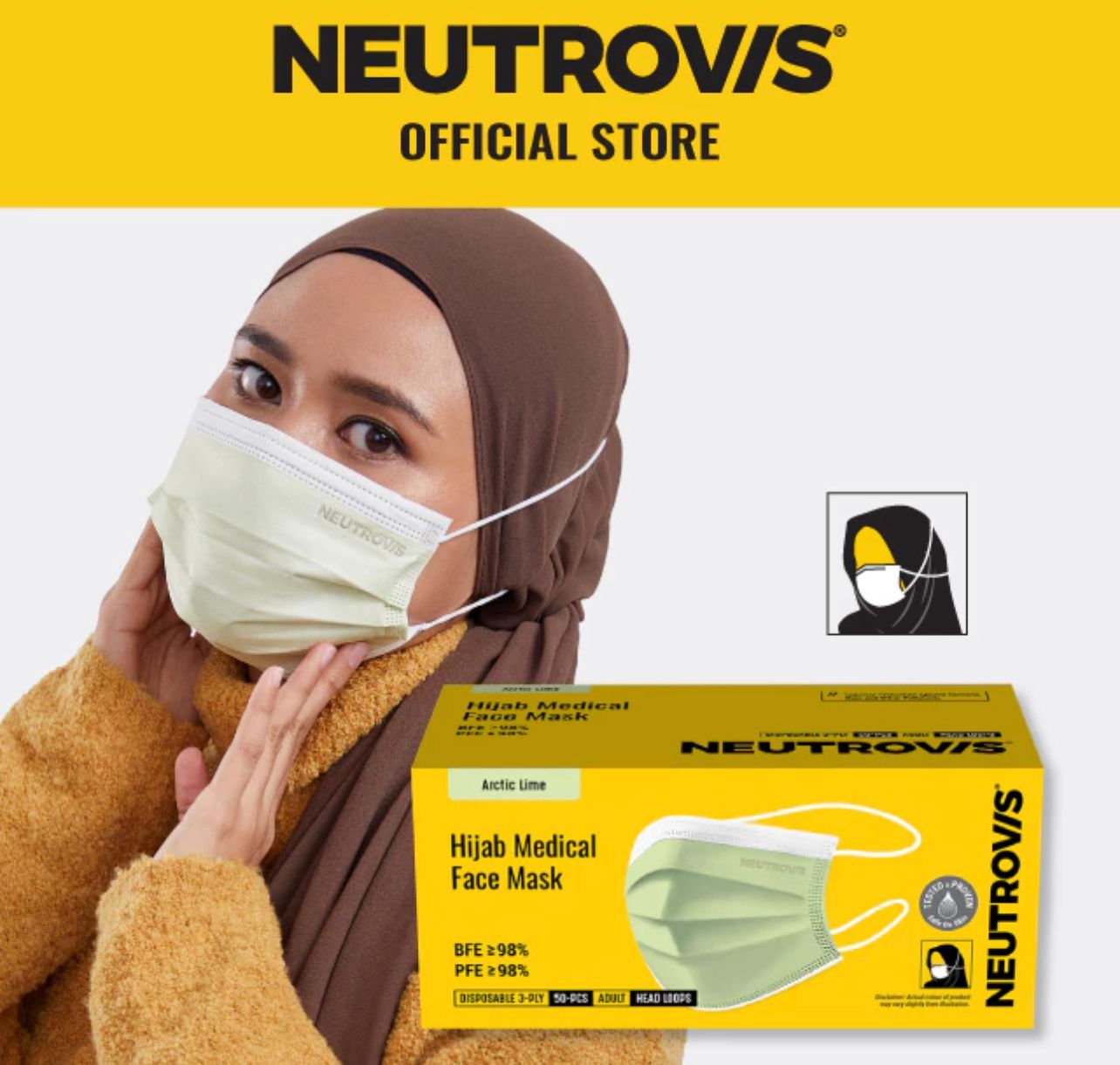 NEUTROVIS 3PLY HIJAB BASIC MEDICAL FACE MASK