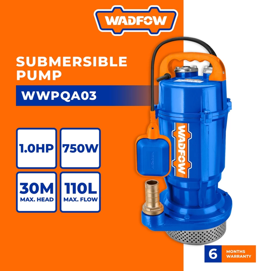 WADFOW SUBMERSIBLE PUMP (750W/1.0HP/1"/9M) (WWPQA03)