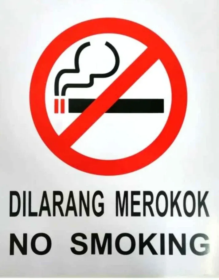 Signboard No Smoking (Size: 40cm x 50cm)