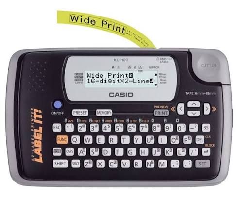 Casio Genuine Label Printer KL-120 @ Large 16-digit 2-line LCD