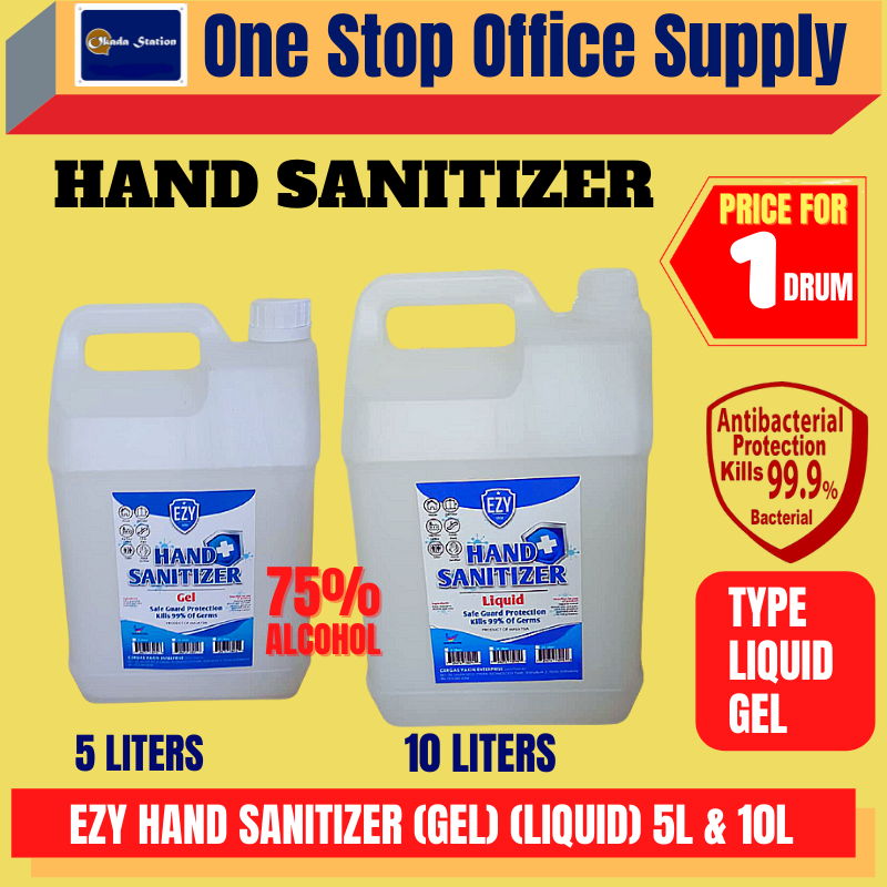EZY HAND SANITIZER REFILL PACK (5 LITERS ) (10 LITERS) / HAND SANITIZER / 76% ALCOHOL / GEL / LIQIUID