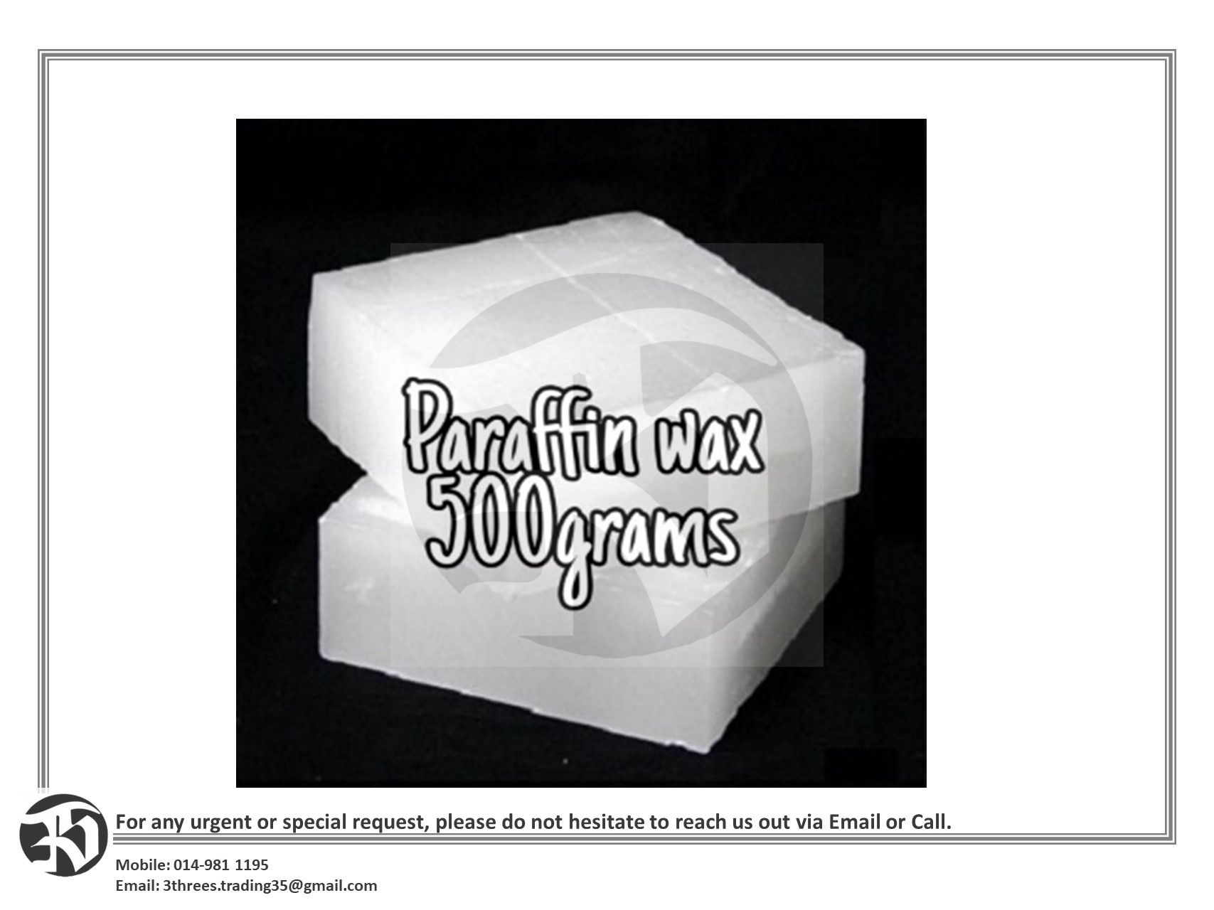 Paraffin Wax Block (500gram/Block)