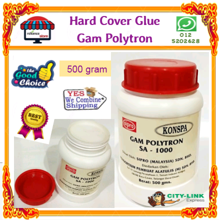 Hard Cover Glue / Gam Polytron SA-1000 # Gam Cecair # Glue Liquid # Strong Adhesive # RP0735 ( KTT : 1 Botol @ 500 gram )