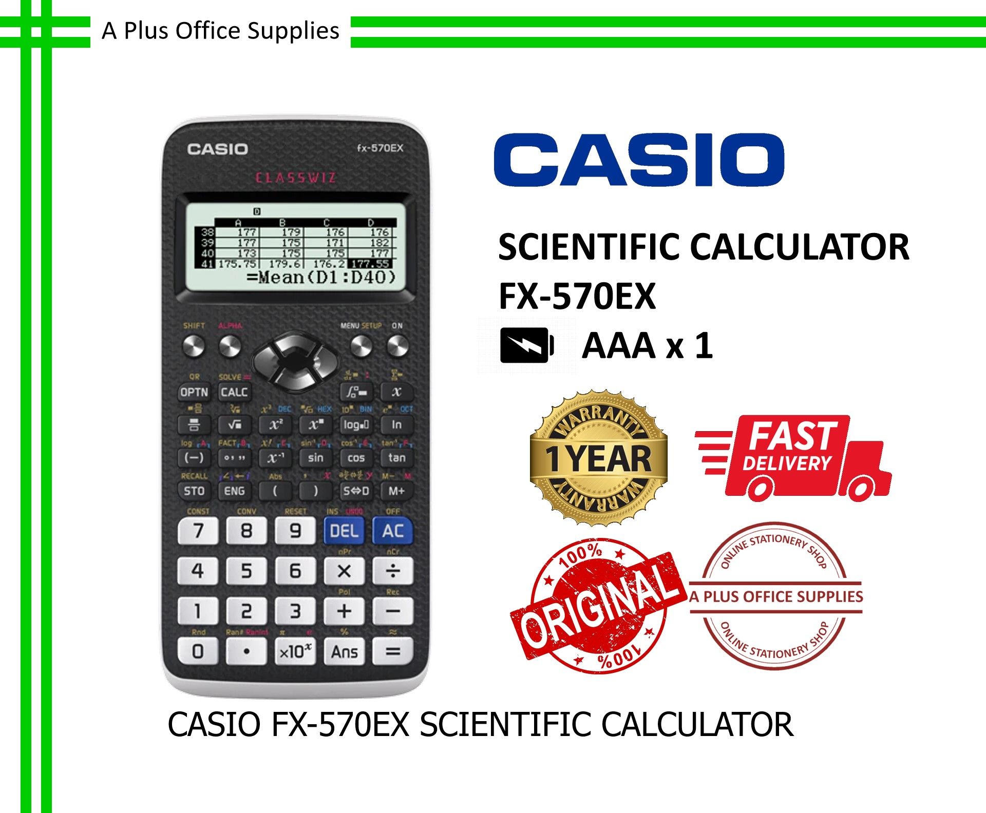 CASIO FX-570EX Scientific Calculator / Kalkulator Saintifik FX-570EX