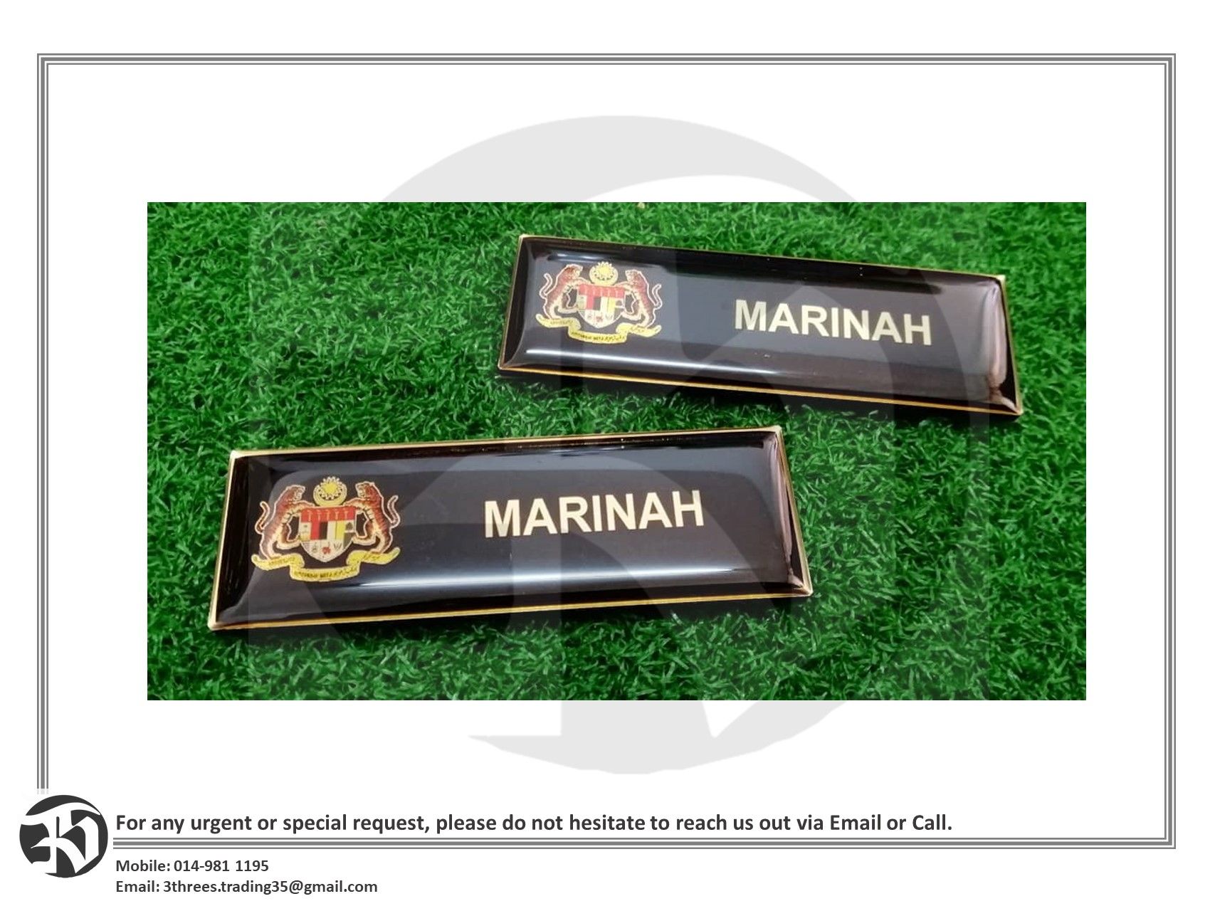 Acrylic Plate Name Tag w/Logo - Magnetic
