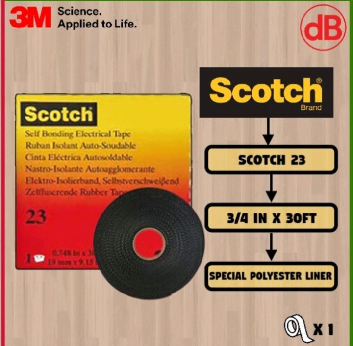 3M Scotch 23 Rubber Splicing Tape 19mm x 9m x 0.76mm Black