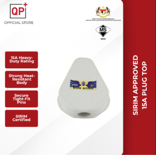 SIRIM APPROVED 15A PLUG TOP | PALAM 3 PIN TAHAN LAMA | 白色三脚插头 15A-
