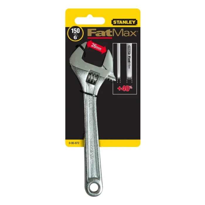 Others *Stanley Adjustable Spanner, 196 mm Overall, 26mm Jaw Capacity, Comfortable Handle Handle
