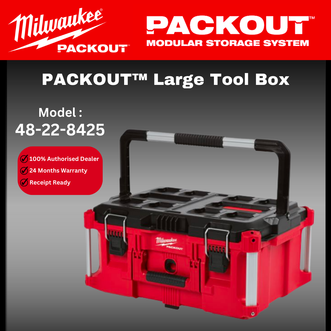 Milwaukee Packout Large Tool Box / 48-22-8425 / Bekas Simpanan / Tool Box / Storage Box