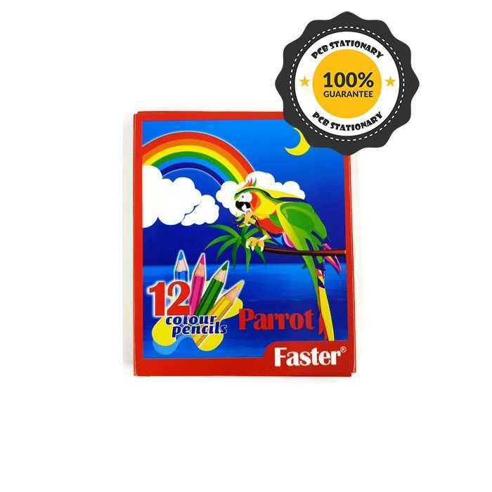 FASTER PARROT COLOUR PENCILS SHORT 12BOX/PAC
