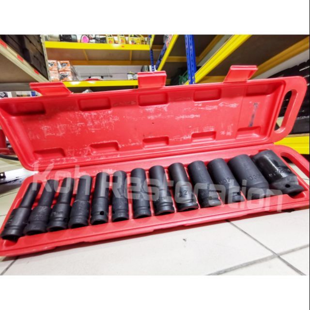 QS 13Pcs 6 Point & 12 Point 8-32mm 1/2鈥�Deep Impact Socket Drive Tools Set Impact Socket Set