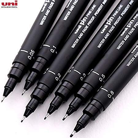 UNI BALL PIN-200 FINE LINER PEN - 0.1/0.2/0.3/0.5/0.8mm