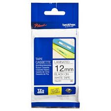 TAPE CASSETTE LAMINATED 12MM (BLACK ON WHITE)