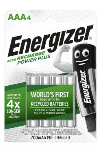 ENERGIZER RECHARGEABLE BATTERY 4 AA 700MAH NH12 POWERPLUS