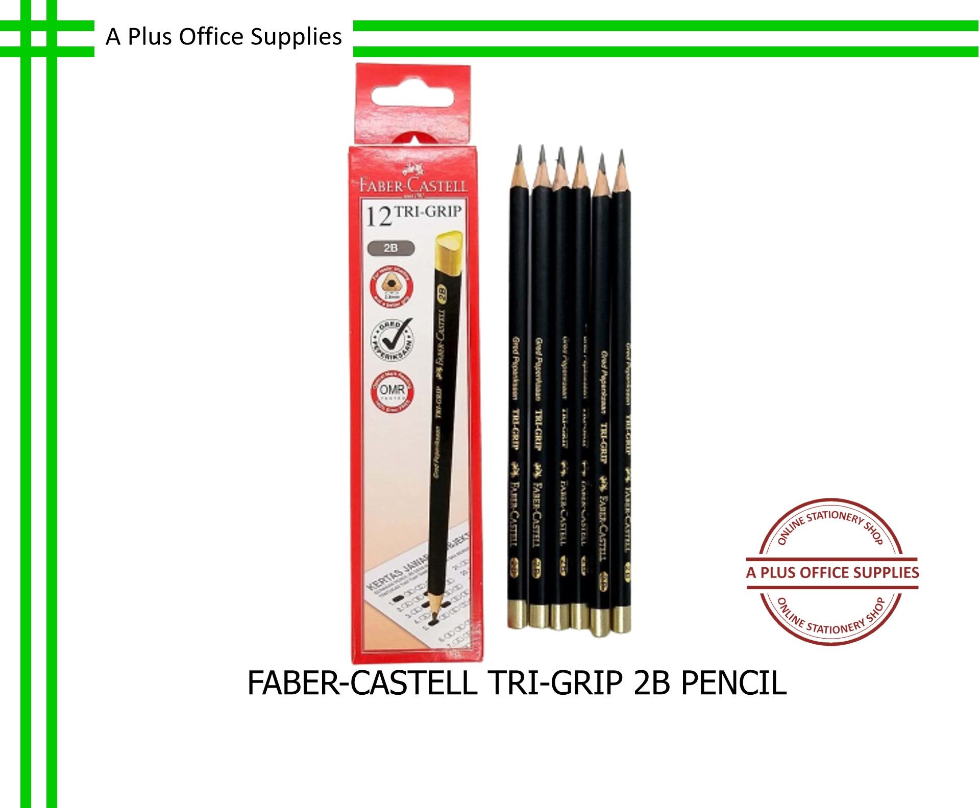 FABER-CASTELL Tri-Grip 2B Pencil 311802 / Pensel 2B