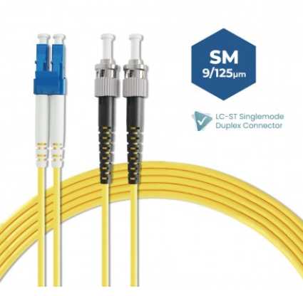 LC-ST 9/125 SINGLEMODE DUPLEX FIBER OPTIC PATCH CABLE 3M 5M