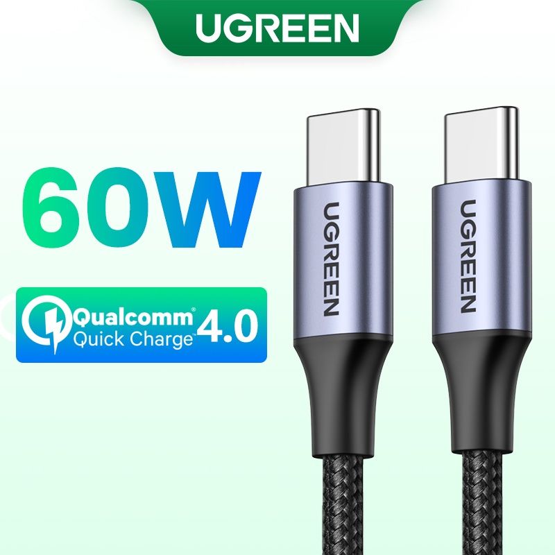 UGREEN USB Type C To USB C PD 60W Cable 3A Qualcomm 3.0 4.0 QC Quick Charge (1 Meter) ORIGINAL