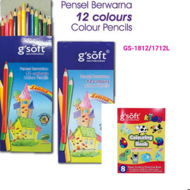 G'soft color pencil free coloring book 1812 Long CP-1824-KK