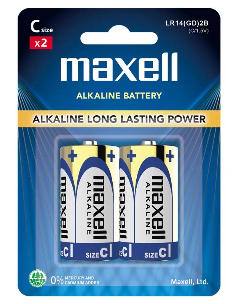 Maxell Alkaline C Size Battery (2pcs card pack) LR14 2B