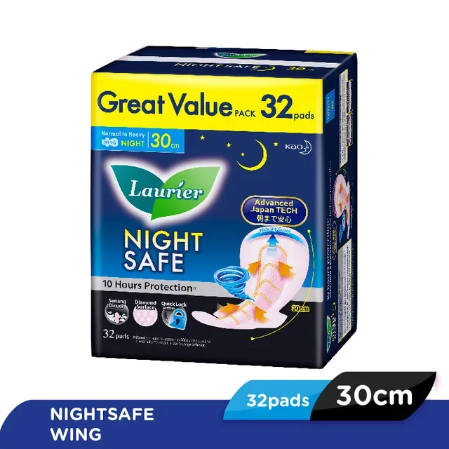 Loose 1 Pack x 32pcs Laurier Night Safe Wing 30cm