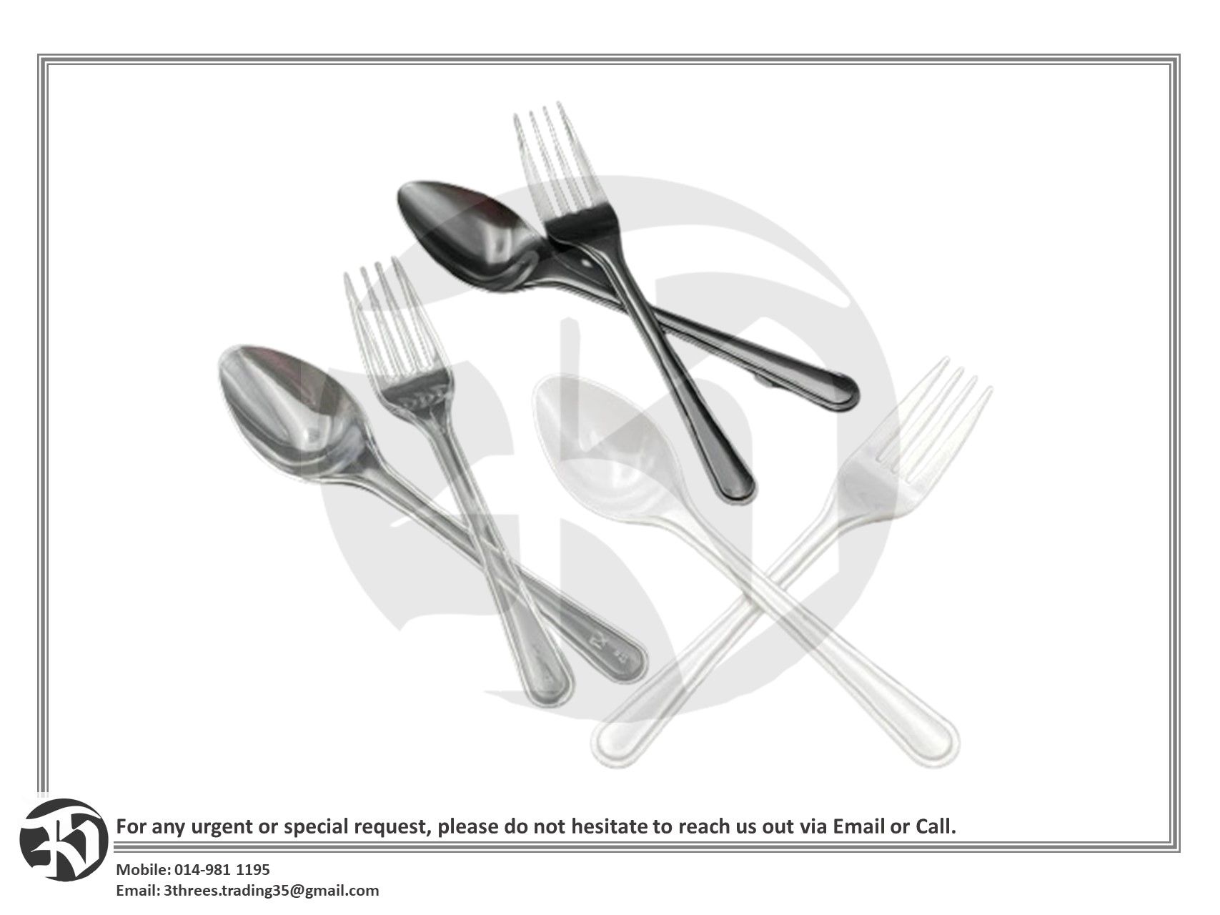 7" Plastic Spoon/Fork (50pcs)