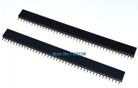 *Female 10pcs 40 Pin Single Row Pin Header Connector GOLD 40 Pin Single Row round hole Right Angle Connector Strip