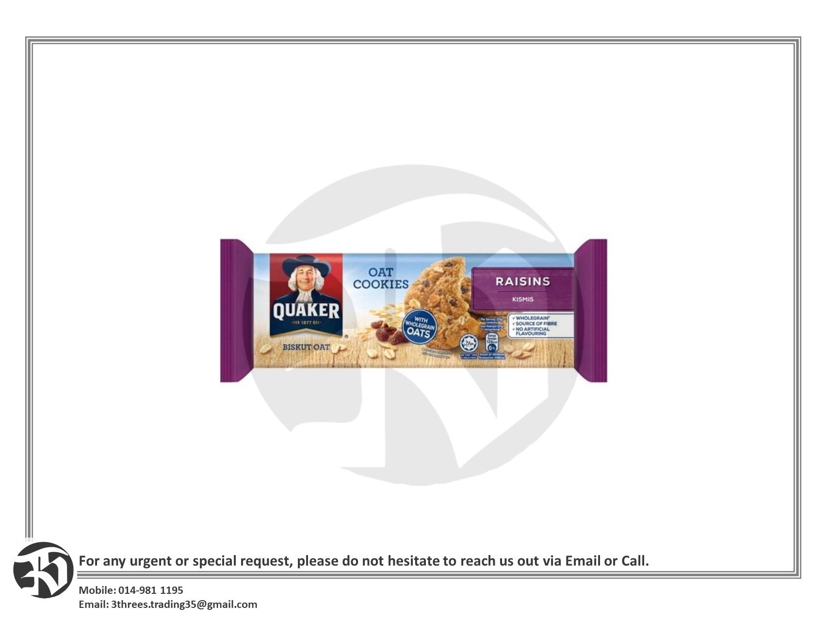 Raisin Quaker Oat Cookies 108g