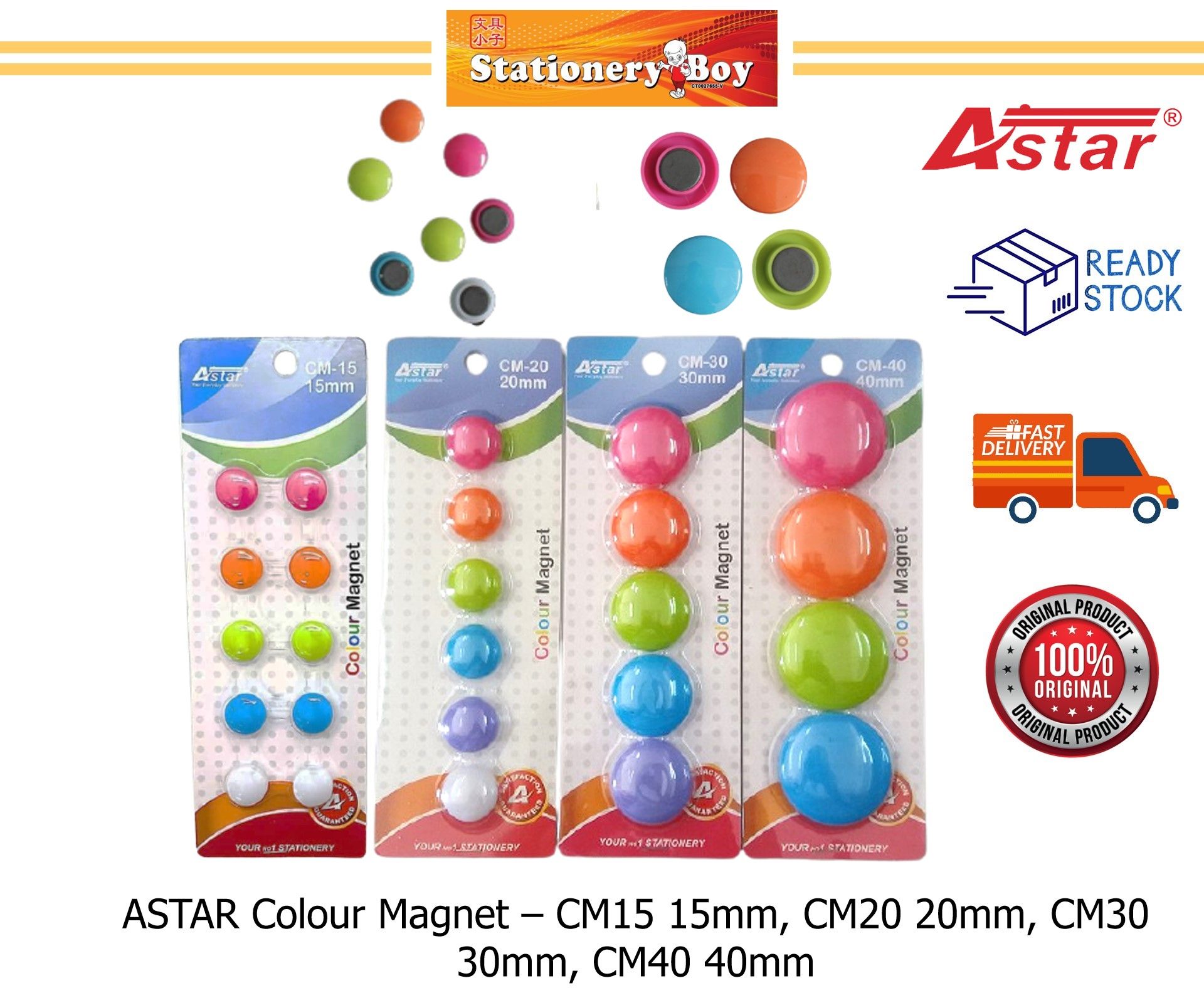 ASTAR Colour Magnet / Magnet Bewarna - CM20 20mm, CM15 15mm