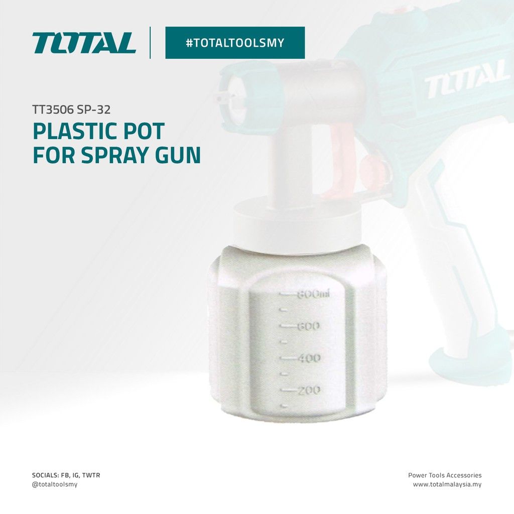 TOTAL PLASTIC POT FOR SPRAY GUN (800ML)SUITABLE FOR TT3506 SPRAY GUN & TT5006-2 SPRAY GUN - TT3506 SP-32