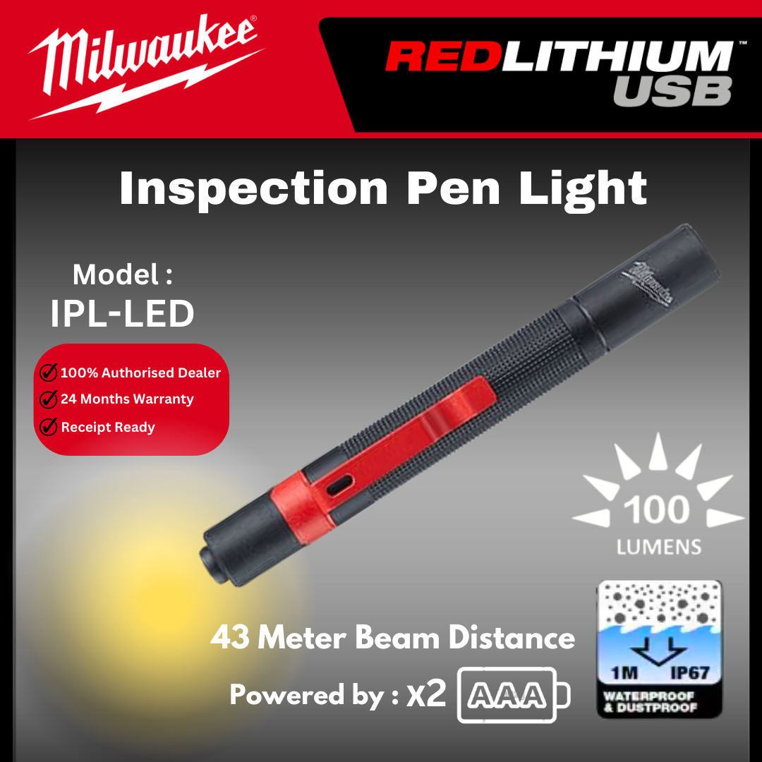 Milwaukee Inspection Pen Light / IPL-LED / Torch Light / Pen Light / Inspection Light / Work Light / Lampu Kerja / Milwaukee Light / Milwaukee Lampu
