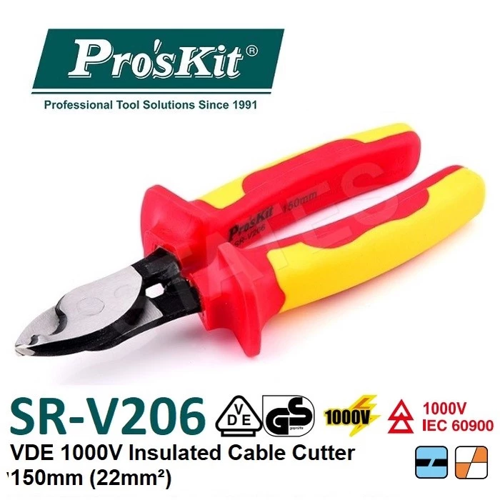 Pro'sKit SR-V206 VDE 1000V Insulated Cable Cutter - 150mm