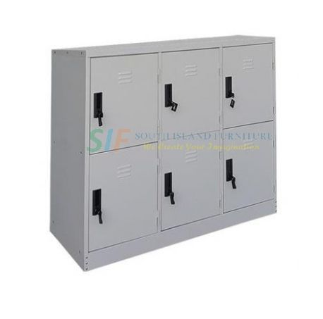 STEEL MULTIPLE HALF/LOW LOCKER 6 COMPARTMENT (915W x 381D x 915H mm)
