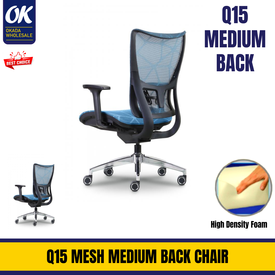 CLASSIC Q15 MESH MEDIUM BACK CHAIR / OFFICE CHAIR / KERUSI PEJABAT