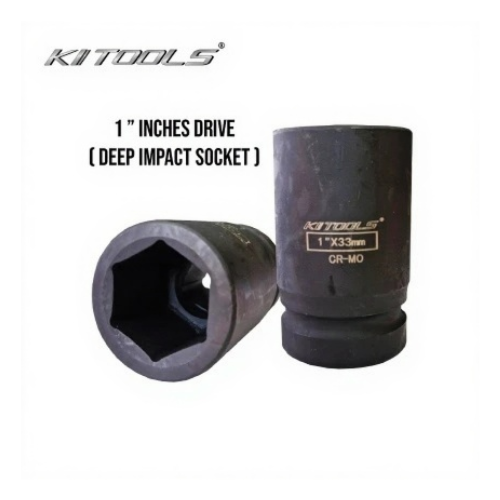KI TOOLS IMPACT SOCKET 1 INCH DR. DEEP – 6PT / BOX SOCKET (1" x 32mm - 42mm - DEEP)