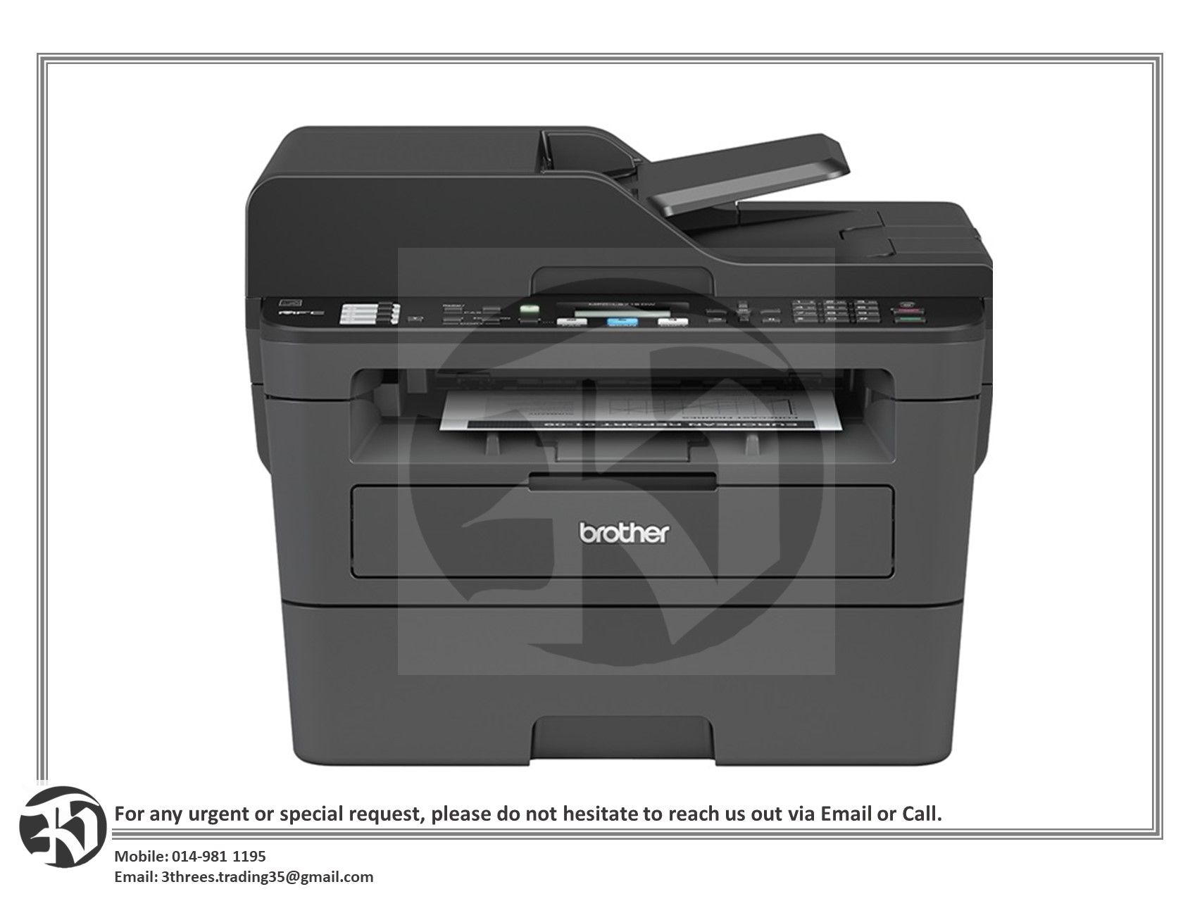 Brother MFC-L2715DW 4-in-1 Mono Laser Multi-Function Printer (Fax, Print, Scan, Copy, Automatic 2-sided Printing)