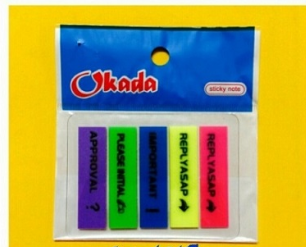 COLOR STICKER NOTE / SIGN HERE / PET FILM /Sticker Note / POST IT NOTE /5 In 1 Printed Sign Here Pet Film