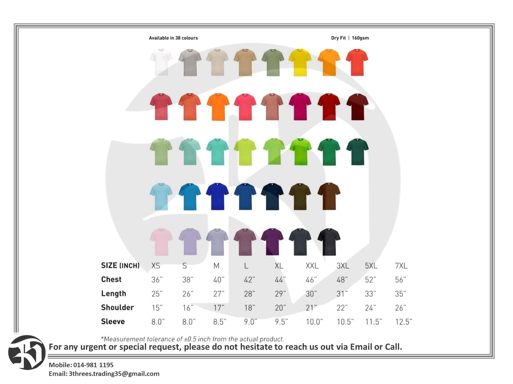 Customise Round Neck Microfiber Tshirt cw DTF print (1C1P-A4 size)