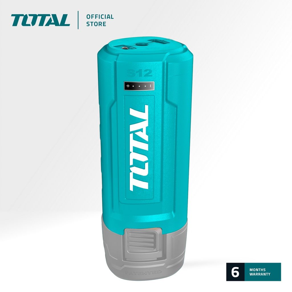 TOTAL TUCLI1201 LI-ION USB-A CHARGER (EQUIPPED WITH A LED LIGHT BULB. 2 OUTLETS THAT OFFERS 12W AND 7.5W CHARGING. CABLE IS NOT INCLUDED)