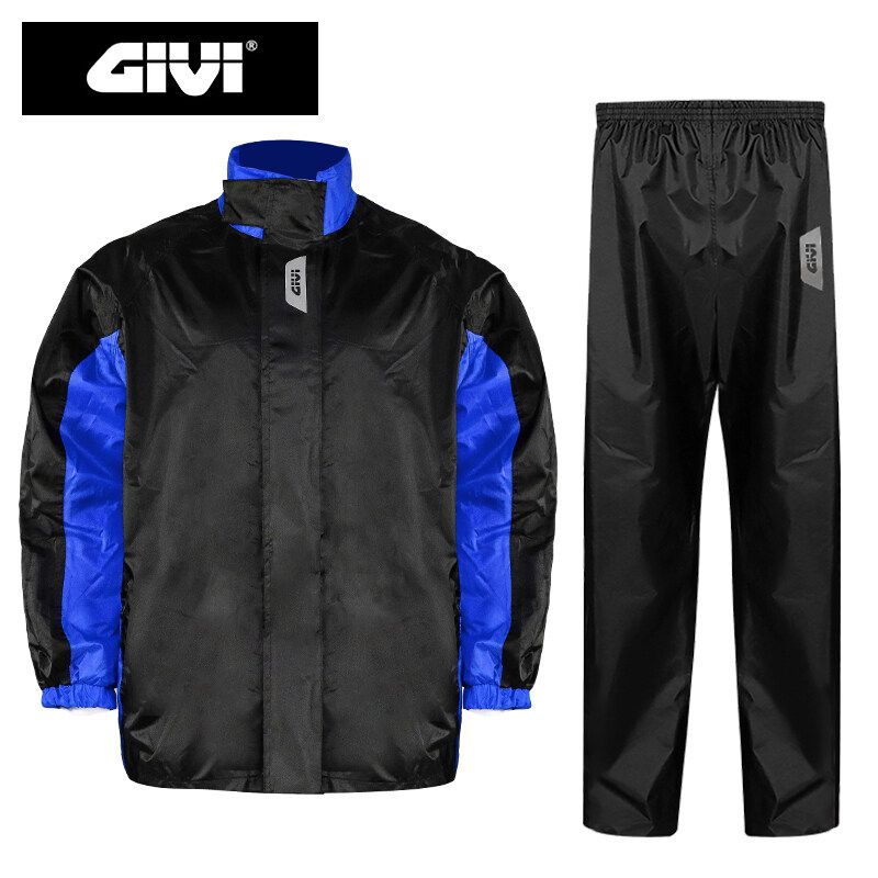 GIVI RRS07 RIDER TECH Rain Suit Black Grey/red/blue BAJU HUJAN GIVI S - 3XL READY STOCK