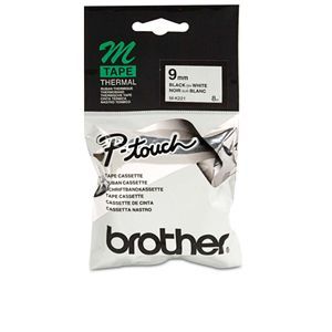 Brother Label Thermal Tape M-K221 Black On White 9mm